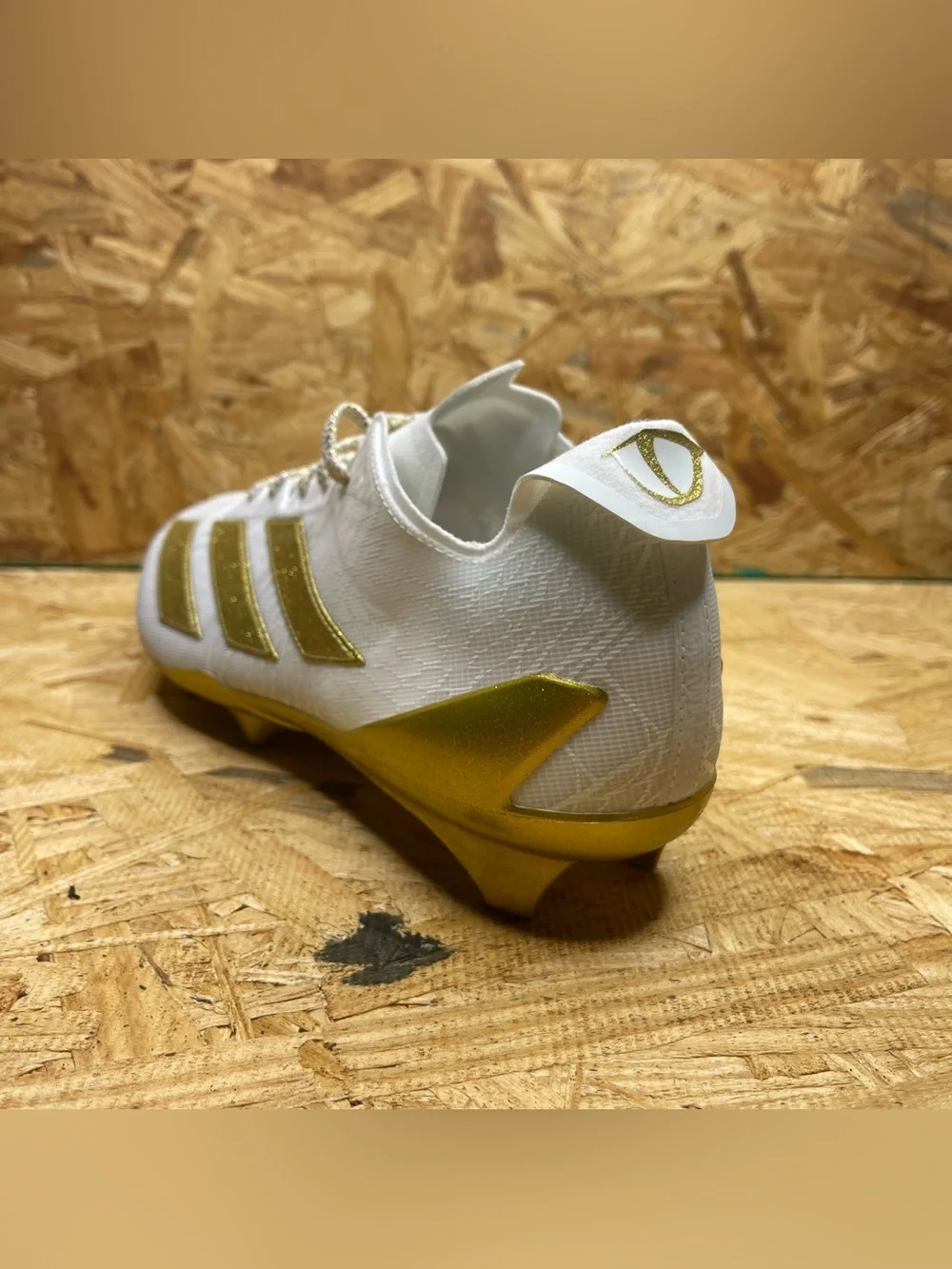 Adidas Adizero Electric Speed Exotic White and Gold Football Cleats Men Size 11